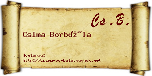 Csima Borbála névjegykártya